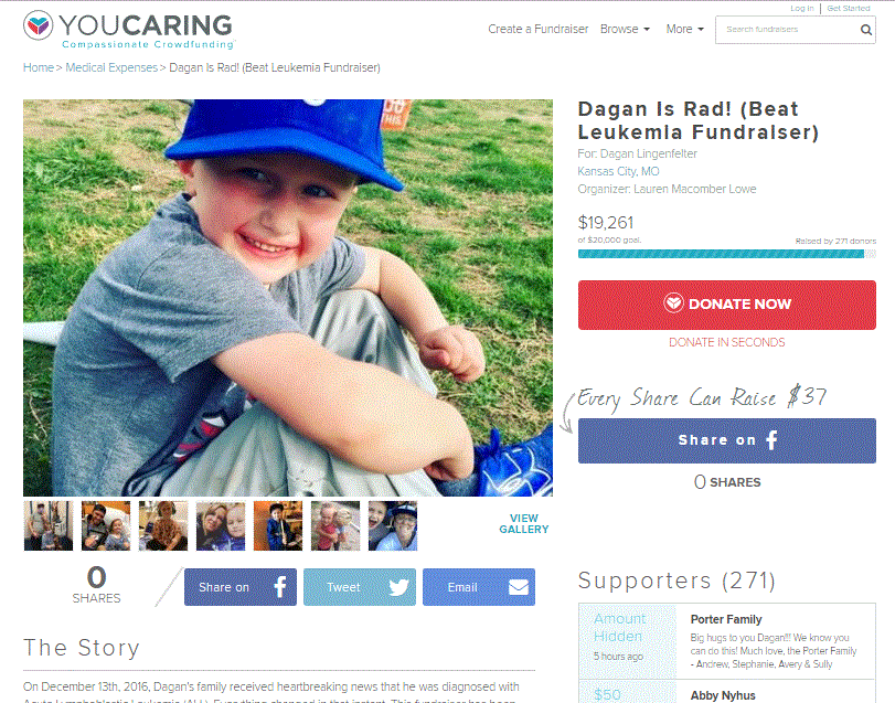 YouCaring success: $19,261 raised