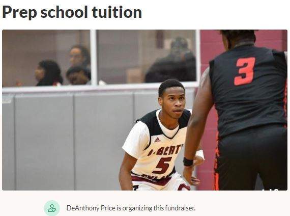 Prep School Tuition DeAnthony Price GoFundMe Campaign